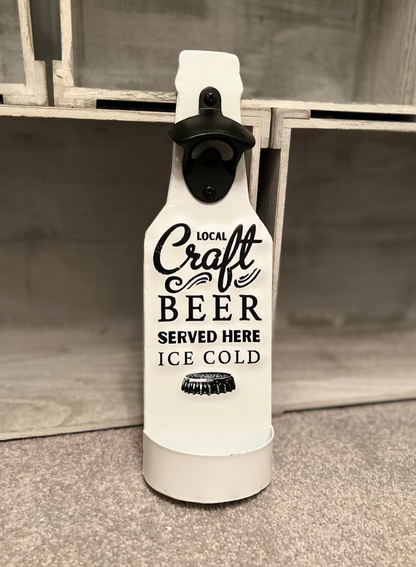 Metal Wall Mounted Beer Bottle Opener Plaque - available in 2 designs