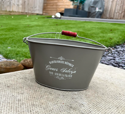 Oval Vintage Planter With Hang Tag - available in 3 colours