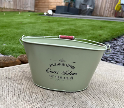 Oval Vintage Planter With Hang Tag - available in 3 colours