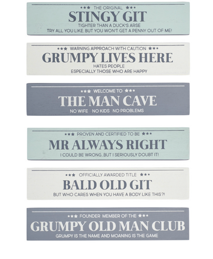 GRUMPY MAN TABLETOP - available in various designs