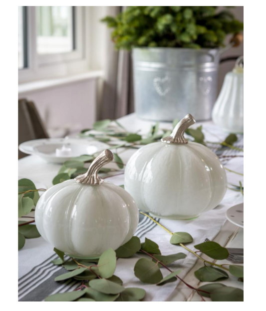 Glass Pumpkin metal stork - available in 2 sizes