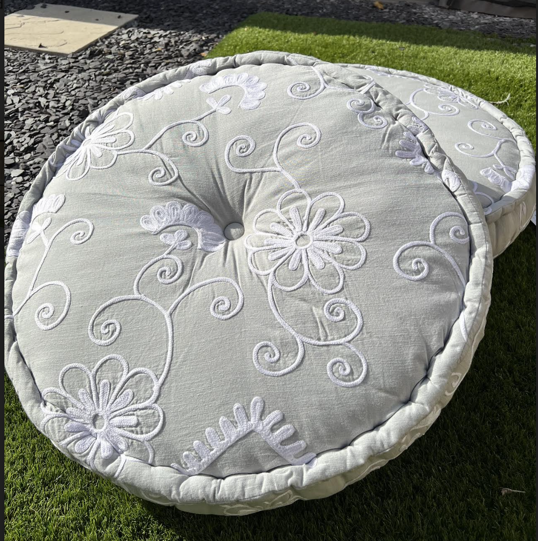 Crewe motif Quilted Floor Cushion