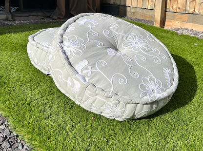 Crewe motif Quilted Floor Cushion