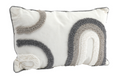 Grey and White Ruffle Cushion