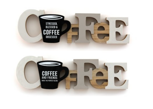 Coffee Wooden decoration - available in 2 designs