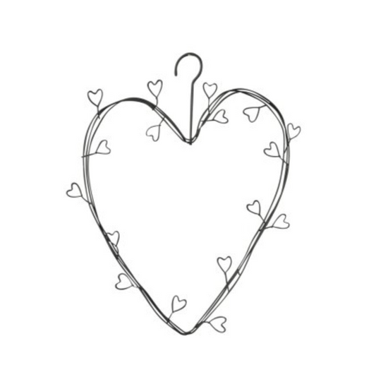 Hanging wire heart - 19 cm