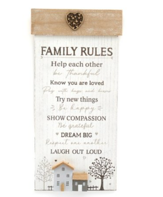 Family Rules plaques