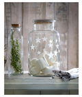 Large Wide Neck Glass Jar Star