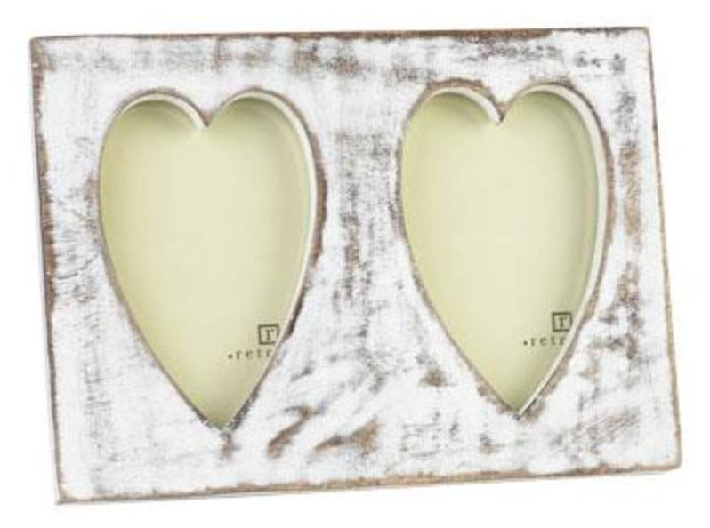 Vintage Double Heart Frame - 6 x 4"