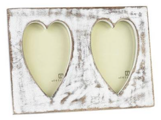 Vintage Double Heart Frame - 6 x 4"