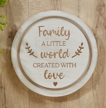 Family Engraved Round Plaque